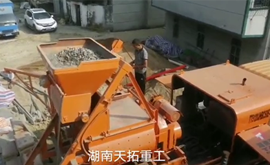 搅拌车载泵，搅拌输送一体车农村建房【湖南天拓】